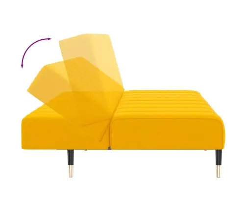 2-Vietīga Dīvāngulta, Dzeltens Samts Vidaxl
