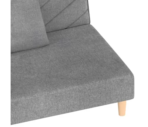 2-Vietīga Dīvāngulta Ar Diviem Spilveniem, Gaiši Pelēks Audums Vidaxl 2-Vietīga Dīvāngulta Ar Diviem Spilveniem, Gaiši Pelēks Audums Vidaxl