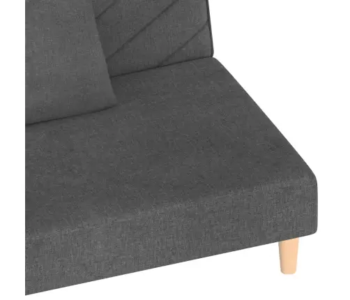 2-Vietīga Dīvāngulta Ar Diviem Spilveniem, Tumši Pelēks Audums Vidaxl