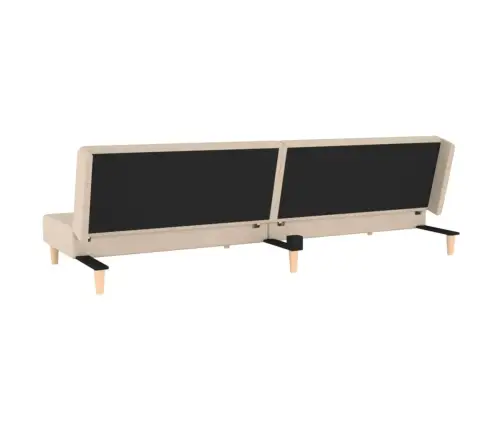 2-Vietīga Dīvāngulta Ar Diviem Spilveniem, Krēmkrāsas Audums Vidaxl