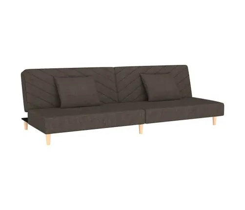 Dvivietė Sofa-Lova Dvejomis Pagalvėmis, Rudos Spalvos, Audinys