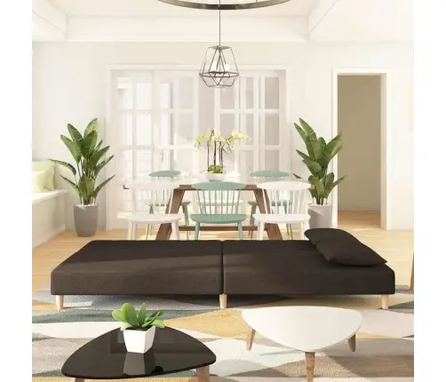 Dvivietė Sofa-Lova Dvejomis Pagalvėmis, Rudos Spalvos, Audinys