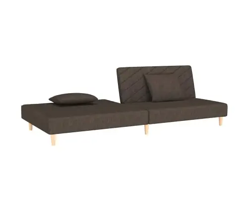 Dvivietė Sofa-Lova Dvejomis Pagalvėmis, Rudos Spalvos, Audinys