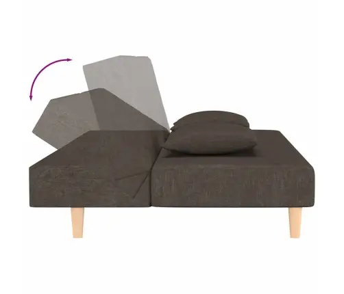 Dvivietė Sofa-Lova Dvejomis Pagalvėmis, Rudos Spalvos, Audinys