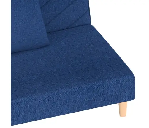 2-Vietīga Dīvāngulta Ar Diviem Spilveniem, Zils Audums Vidaxl