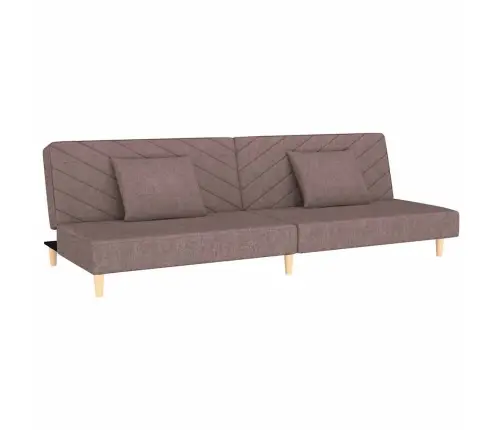 Dvivietė Sofa-Lova Su Dvejomis Pagalvėmis, Taupe, Audinys