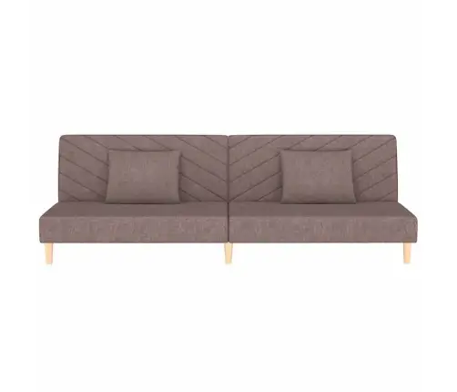 Dvivietė Sofa-Lova Su Dvejomis Pagalvėmis, Taupe, Audinys