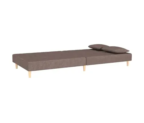 Dvivietė Sofa-Lova Su Dvejomis Pagalvėmis, Taupe, Audinys