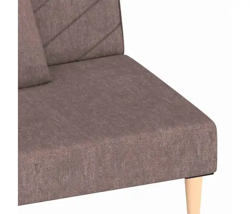 Dvivietė Sofa-Lova Su Dvejomis Pagalvėmis, Taupe, Audinys