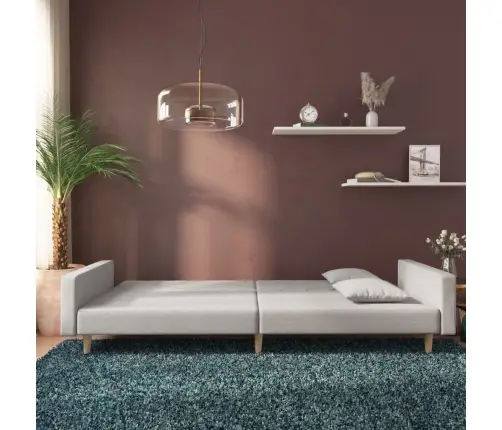 Dvivietė Sofa-Lova Su Dvejomis Pagalvėmis, Pilka, Audinys