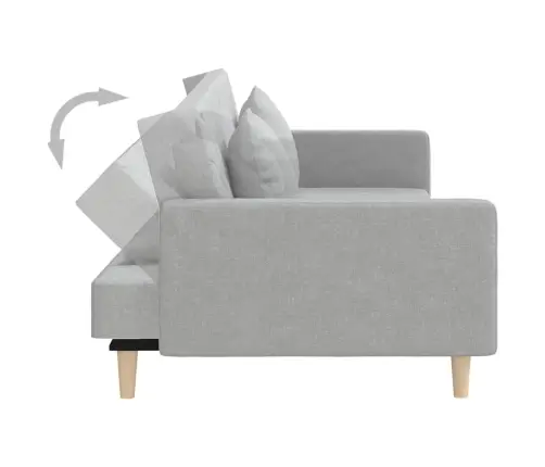 Dvivietė Sofa-Lova Su Dvejomis Pagalvėmis, Pilka, Audinys