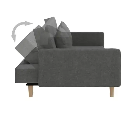 2-Vietīga Dīvāngulta Ar Diviem Spilveniem, Tumši Pelēks Audums Vidaxl