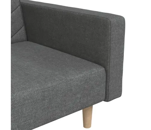 2-Vietīga Dīvāngulta Ar Diviem Spilveniem, Tumši Pelēks Audums Vidaxl