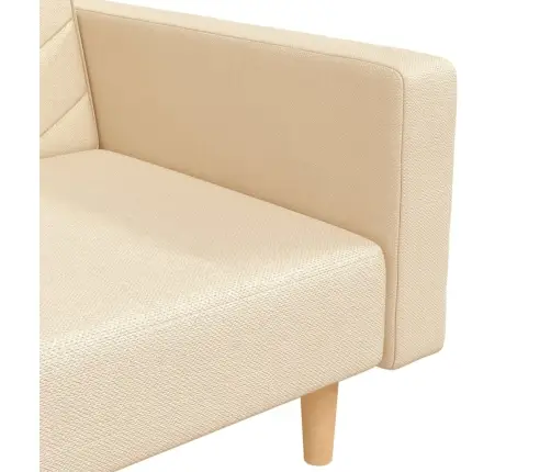 Dvivietė Sofa-Lova Su Dvejomis Pagalvėmis, Kreminė, Audinys
