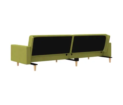 2-Vietīga Dīvāngulta Ar Diviem Spilveniem, Zaļš Audums Vidaxl