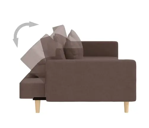 2-Vietīga Dīvāngulta Ar Diviem Spilveniem, Pelēkbrūns Audums Vidaxl