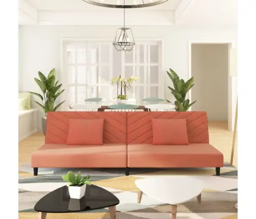 2-Kohaline Diivanvoodi Patjadega, Roosa, Samet