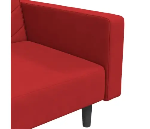 2-Vietīga Dīvāngulta Ar Diviem Spilveniem, Vīnsarkans Samts Vidaxl