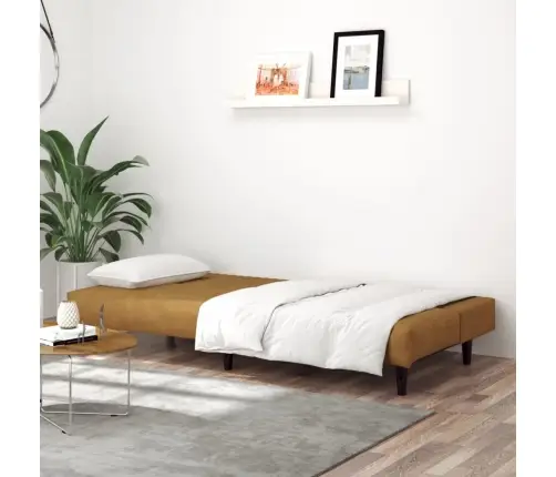 Dvivietė Sofa-Lova, Rudos Spalvos, Aksomas