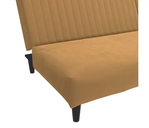 Dvivietė Sofa-Lova, Rudos Spalvos, Aksomas