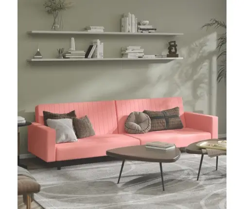 2-Vietīga Dīvāngulta, Rozā Samts Vidaxl