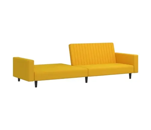 Dvivietė Sofa-Lova, Geltonos Spalvos, Aksomas