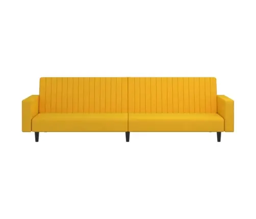 Dvivietė Sofa-Lova, Geltonos Spalvos, Aksomas