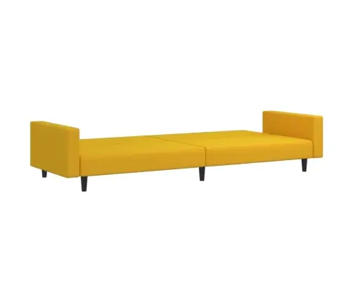 Dvivietė Sofa-Lova, Geltonos Spalvos, Aksomas