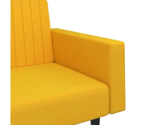 Dvivietė Sofa-Lova, Geltonos Spalvos, Aksomas