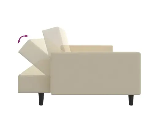 2-Vietīga Dīvāngulta, Krēmkrāsas Samts Vidaxl