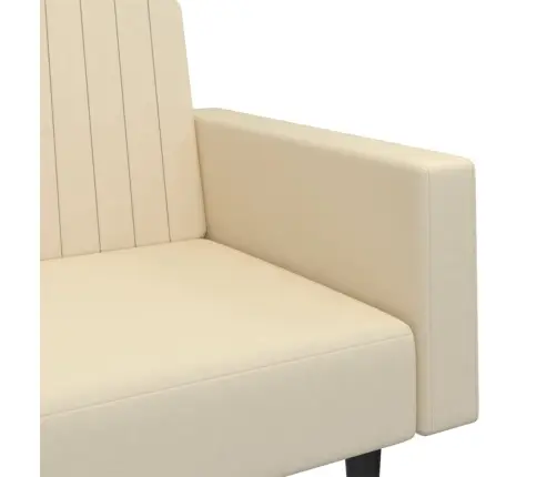 2-Vietīga Dīvāngulta, Krēmkrāsas Samts Vidaxl