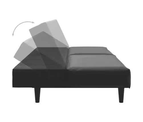 2-Vietīga Dīvāngulta, Melna Mākslīgā Āda Vidaxl