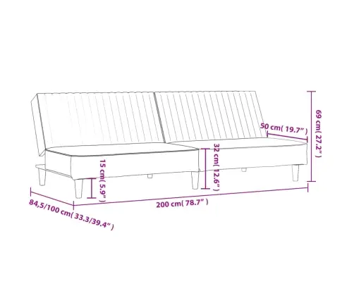 2-Vietīga Dīvāngulta, Brūna Mākslīgā Āda Vidaxl