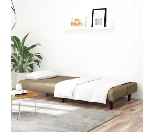 2-Vietīga Dīvāngulta, Kapučīno Krāsas Mākslīgā Āda Vidaxl