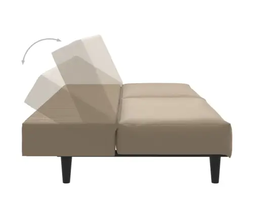 2-Vietīga Dīvāngulta, Kapučīno Krāsas Mākslīgā Āda Vidaxl