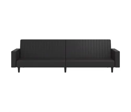Dvivietė Sofa-Lova, Juodos Spalvos, Dirbtinė Oda