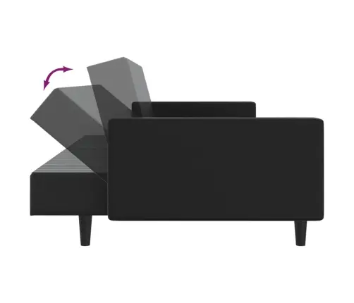 Dvivietė Sofa-Lova, Juodos Spalvos, Dirbtinė Oda