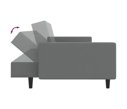 2-Vietīga Dīvāngulta, Pelēka Mākslīgā Āda Vidaxl