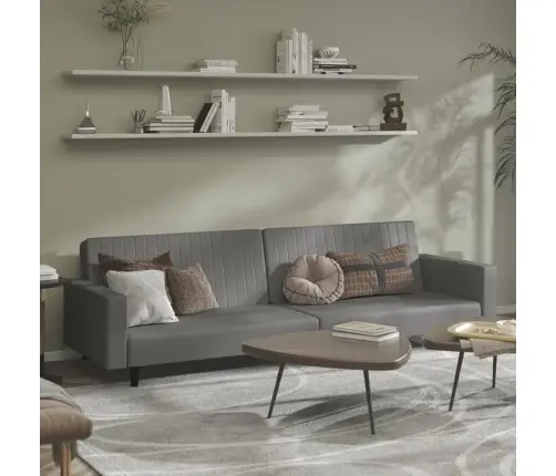 2-Vietīga Dīvāngulta, Pelēka Mākslīgā Āda Vidaxl