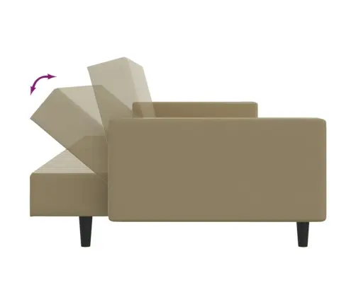 2-Vietīga Dīvāngulta, Kapučīno Krāsas Mākslīgā Āda Vidaxl