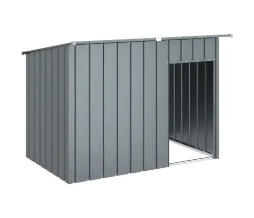 Suņu Būda Ar Jumtu, 153X91X110 Cm, Cinkots Tērauds, Pelēka Vidaxl