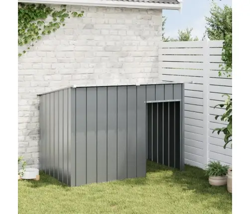 Suņu Būda Ar Jumtu, 153X91X110 Cm, Cinkots Tērauds, Pelēka Vidaxl