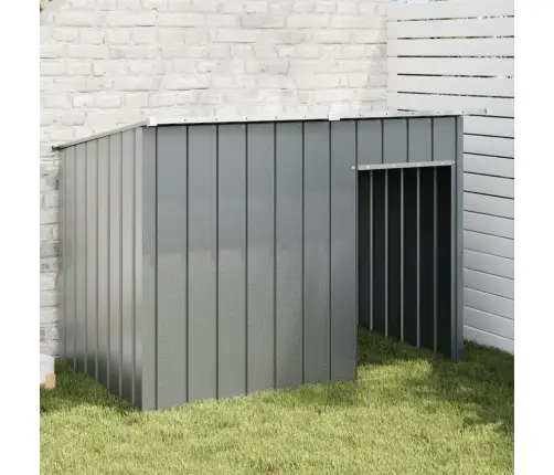 Suņu Būda Ar Jumtu, 153X91X110 Cm, Cinkots Tērauds, Pelēka Vidaxl