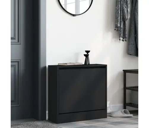 Jalatsikapp, Must, 60X21X57 cm Tehispuit