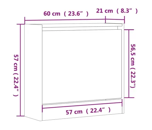 Jalatsikapp, Must, 60X21X57 cm Tehispuit