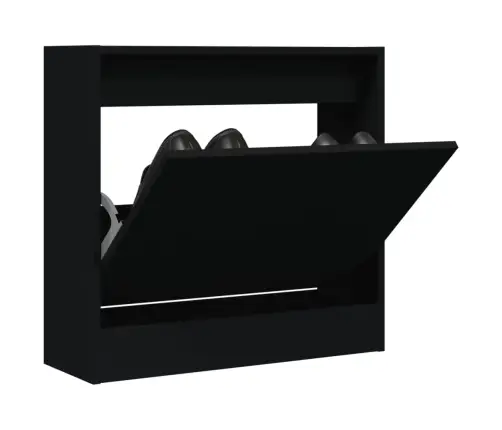 Jalatsikapp, Must, 60X21X57 cm Tehispuit