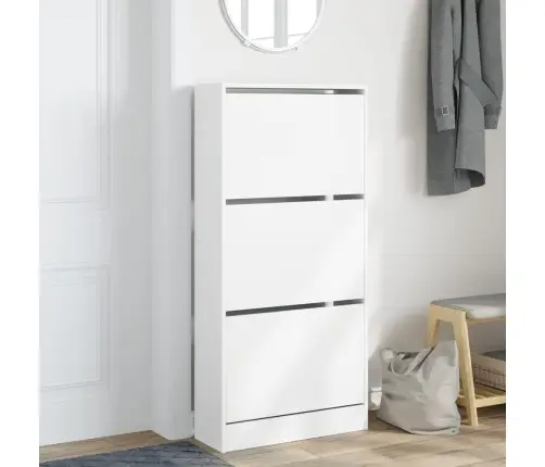 Spintelė Batams, Baltos Spalvos, 60X21X87,5cm Apdirbta Mediena