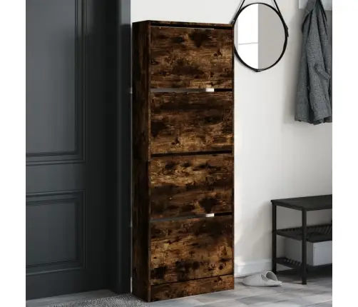 Apavu Skapītis, Ozolkoka, 60X21X163,5 Cm, Inženierijas Koks Vidaxl