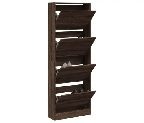 Apavu Skapītis, Brūna Ozola, 60X21X163,5 Cm, Inženierijas Koks Vidaxl