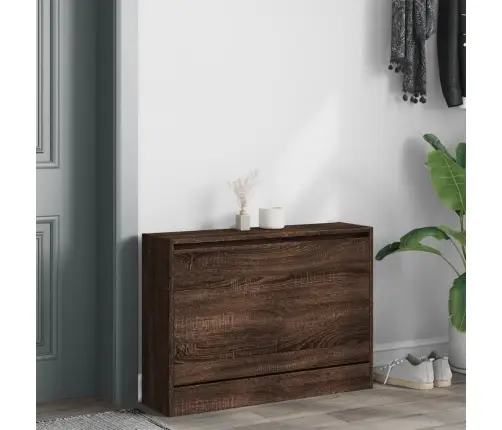 Apavu Skapītis, Brūna Ozola, 80X21X57 Cm, Inženierijas Koks Vidaxl